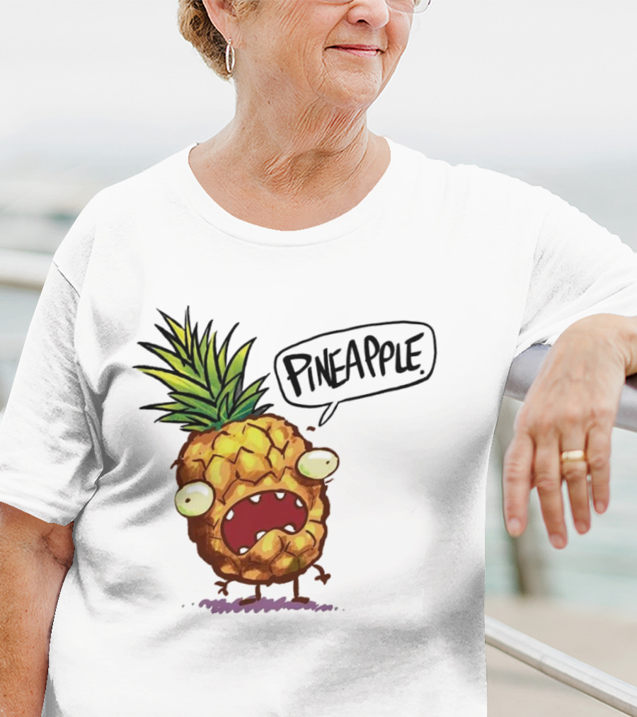 Pineapple Cute Pineapple With Cartoon Face And Funny Expression T-Shirt