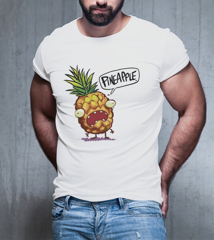 Pineapple Cute Pineapple With Cartoon Face And Funny Expression T-Shirt