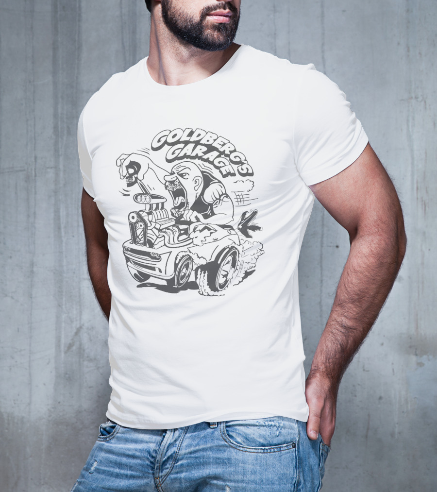 GOLDBERG'S GARAGE SPEED DEMON SKULL HOT ROD T-Shirt
