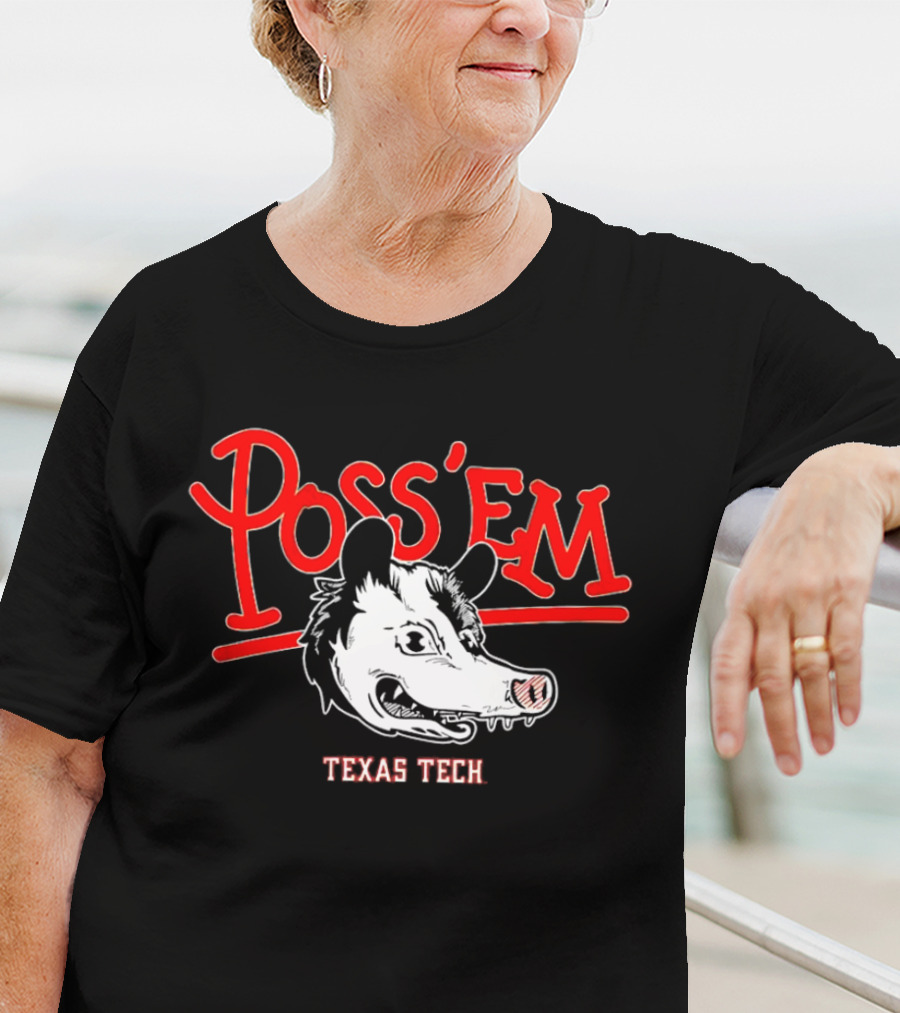 Poss’em Texas Tech Red Raiders Rally Possum Football T-Shirt