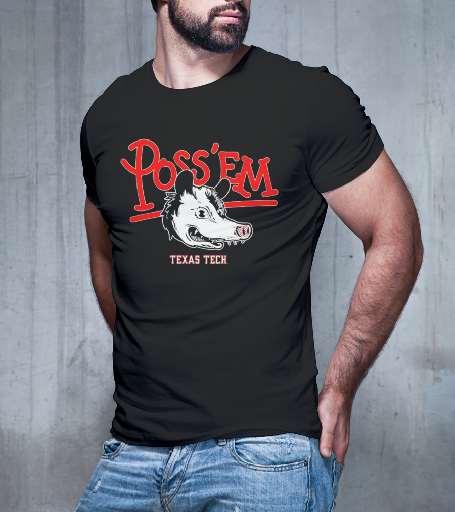 Poss’em Texas Tech Red Raiders Rally Possum Football T-Shirt