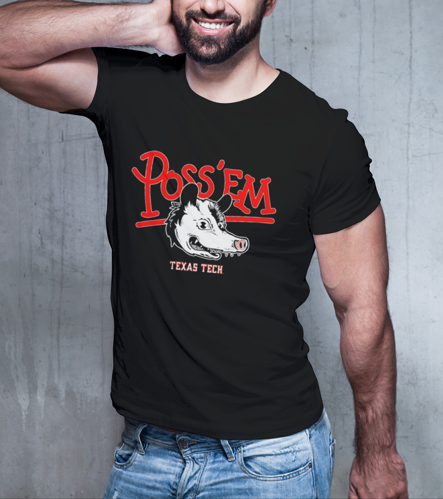 Poss’em Texas Tech Red Raiders Rally Possum Football T-Shirt