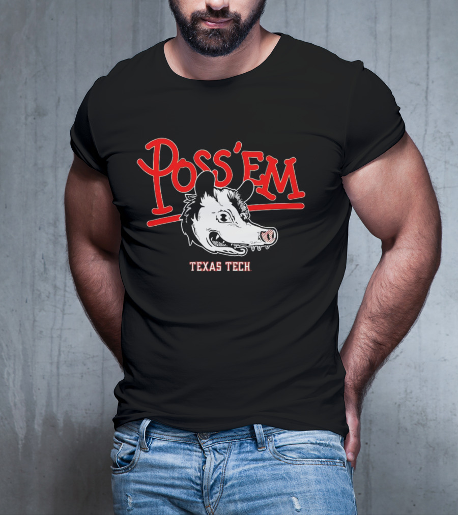 Poss’em Texas Tech Red Raiders Rally Possum Football T-Shirt