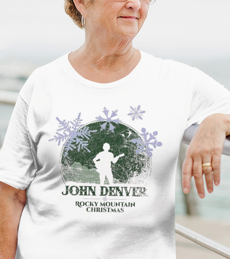 John Denver Rocky Mountain Christmas Snowflake T-Shirt
