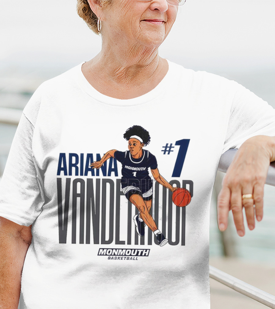 Ariana Vanderhoop #1 Monmouth Hawks NCAA Women's Basketball Player T-Shirt