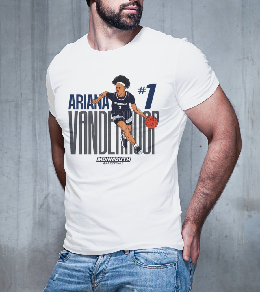 Ariana Vanderhoop #1 Monmouth Hawks NCAA Women's Basketball Player T-Shirt