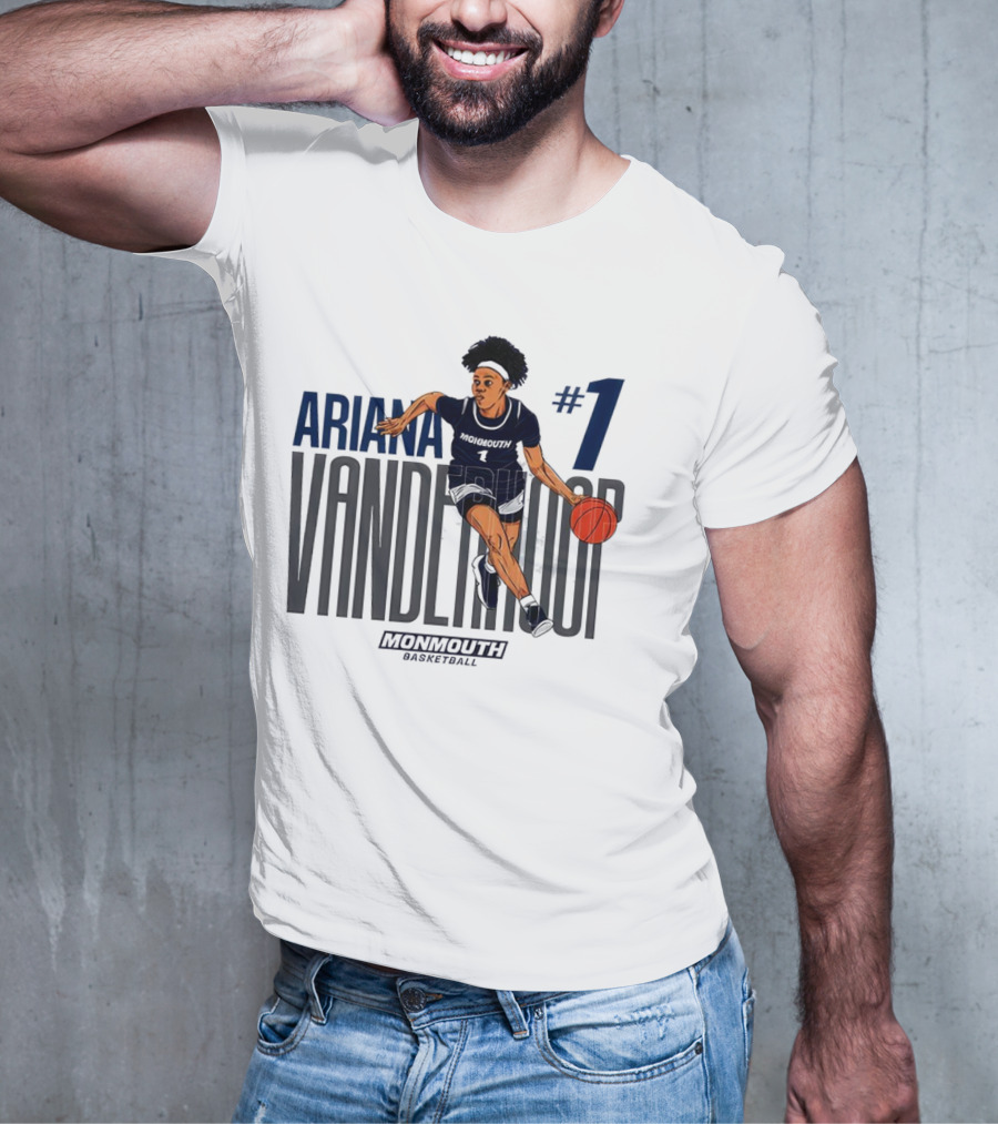 Ariana Vanderhoop #1 Monmouth Hawks NCAA Women's Basketball Player T-Shirt