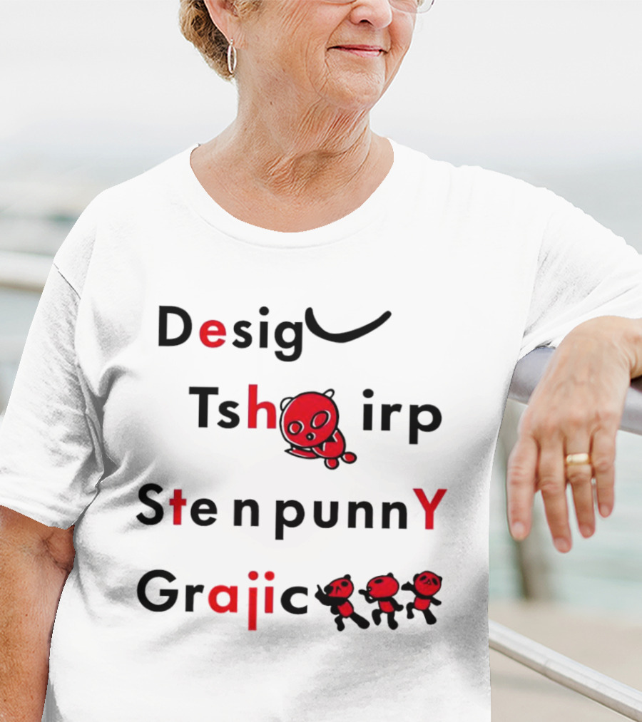 Desig Tshirt Sten Punny Graiic Red Panda Typography T-Shirt