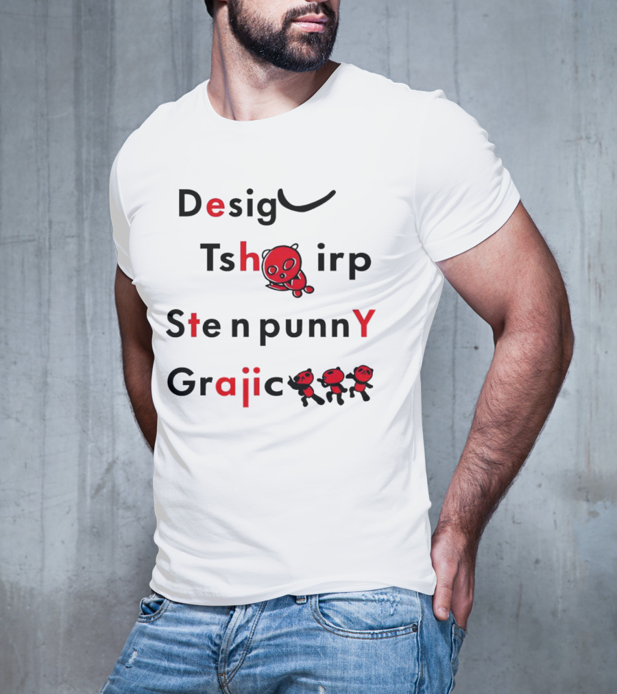 Desig Tshirt Sten Punny Graiic Red Panda Typography T-Shirt
