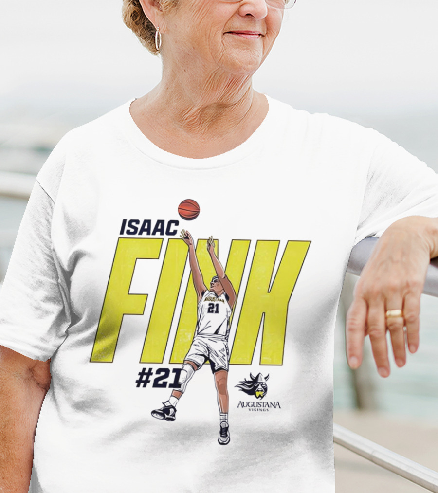 Isaac Fink #21 Augustana Vikings Basketball T-Shirt