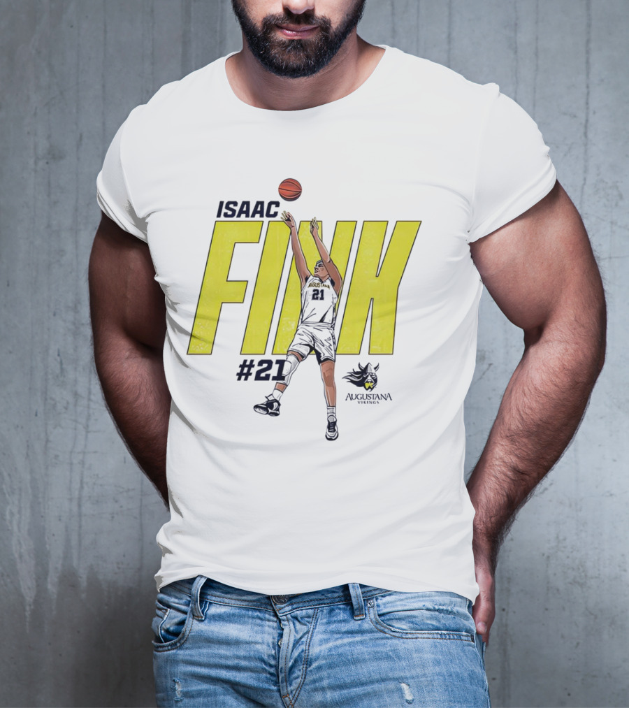 Isaac Fink #21 Augustana Vikings Basketball T-Shirt