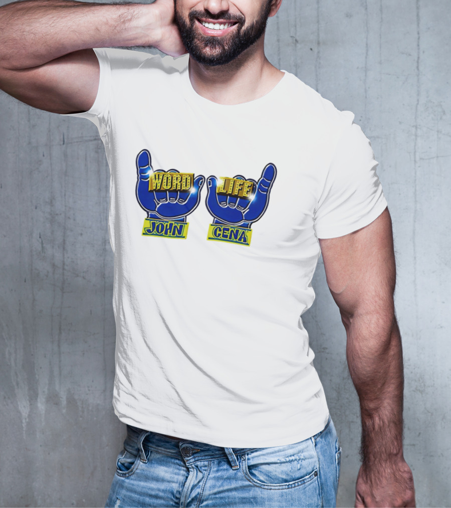 John Cena Word Life Blue Hands Iconic Gesture T-Shirt