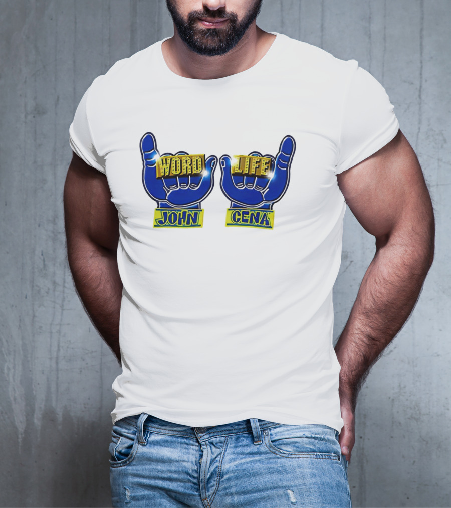 John Cena Word Life Blue Hands Iconic Gesture T-Shirt