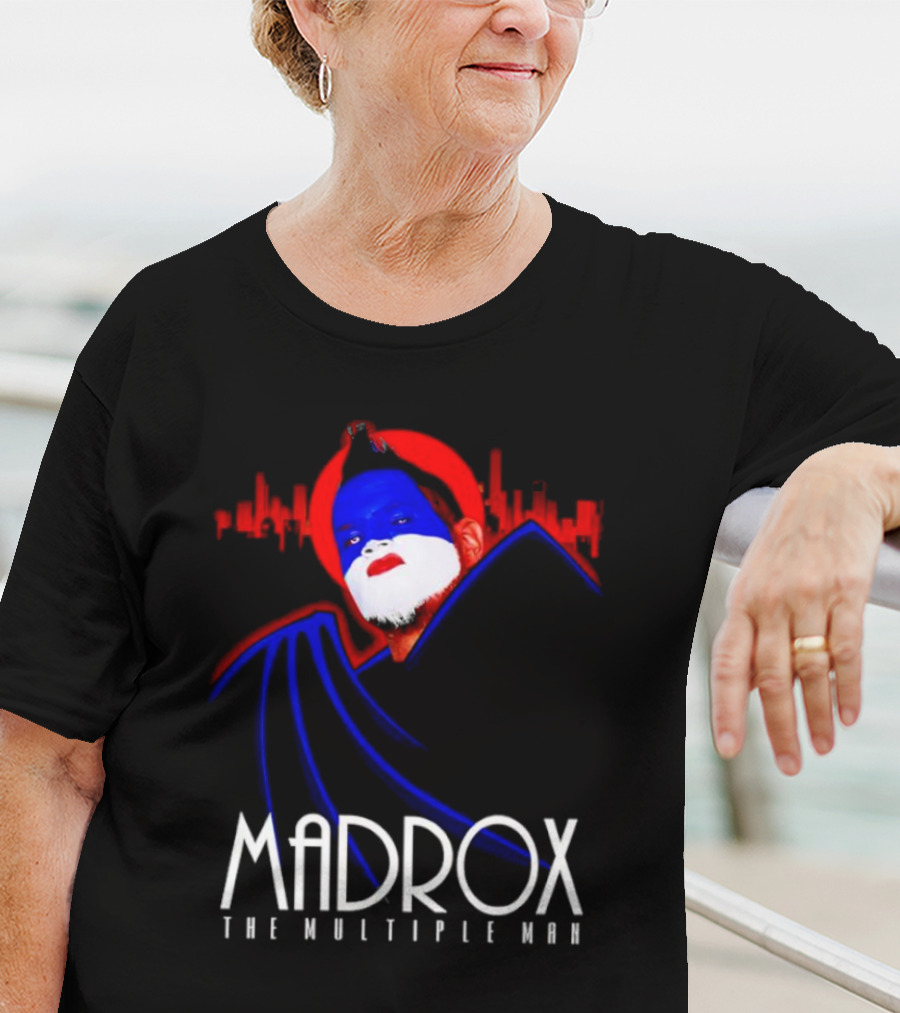 Madrox The Multiple Man City Skyline Red Blue Face Paint T-Shirt