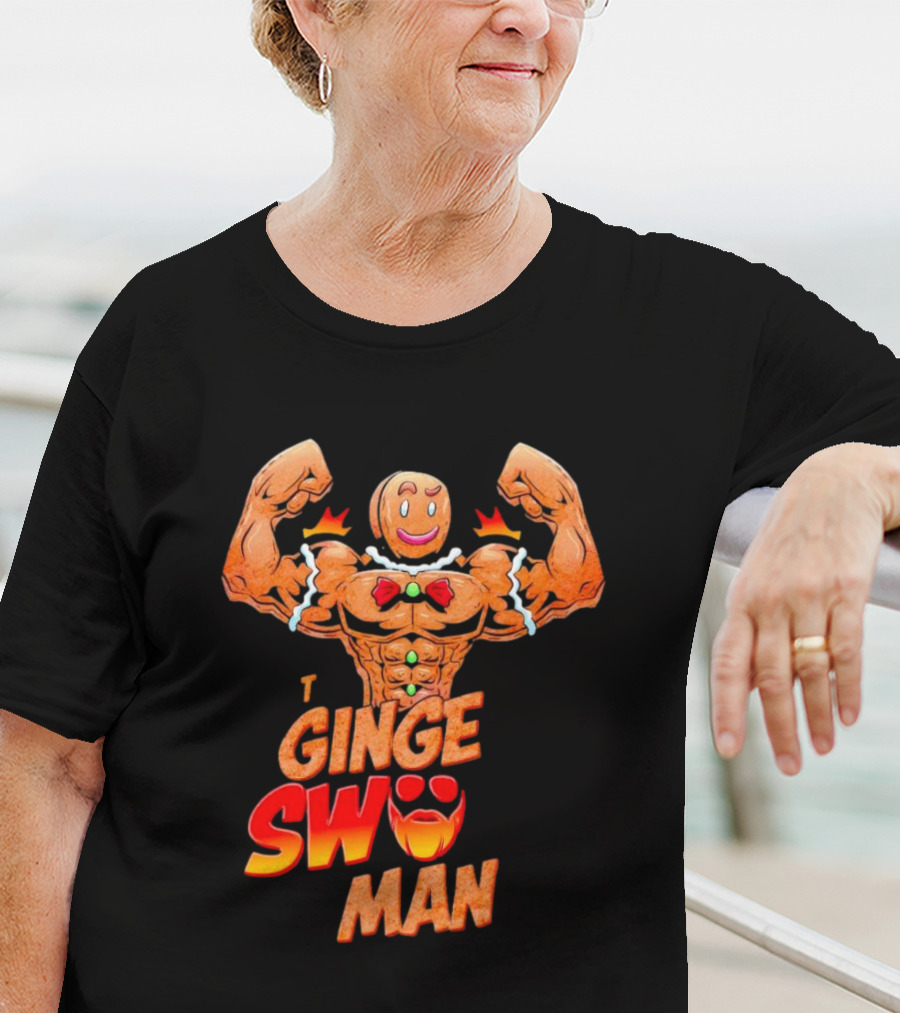 Ginger Swole Man Christmas Bodybuilding Gingerbread T-Shirt