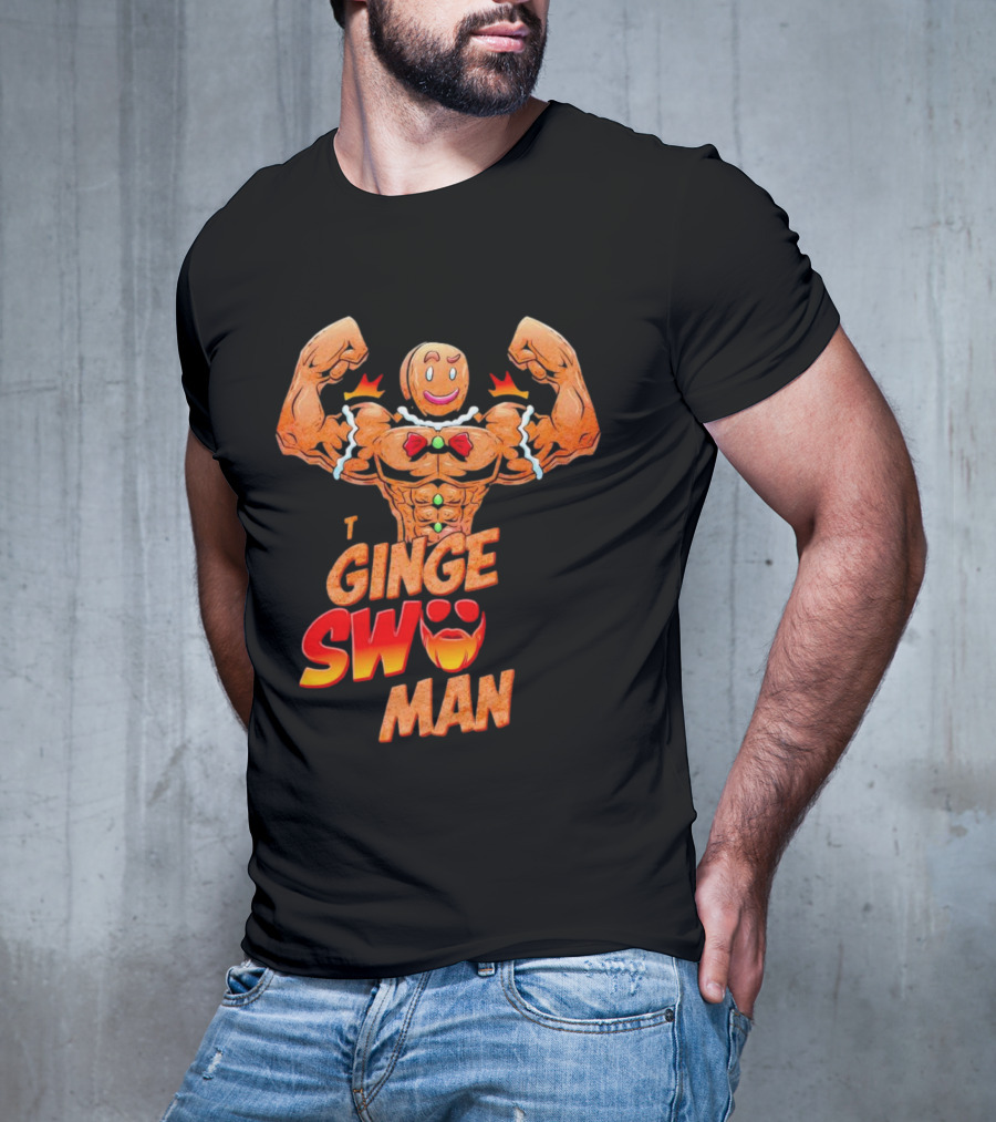 Ginger Swole Man Christmas Bodybuilding Gingerbread T-Shirt