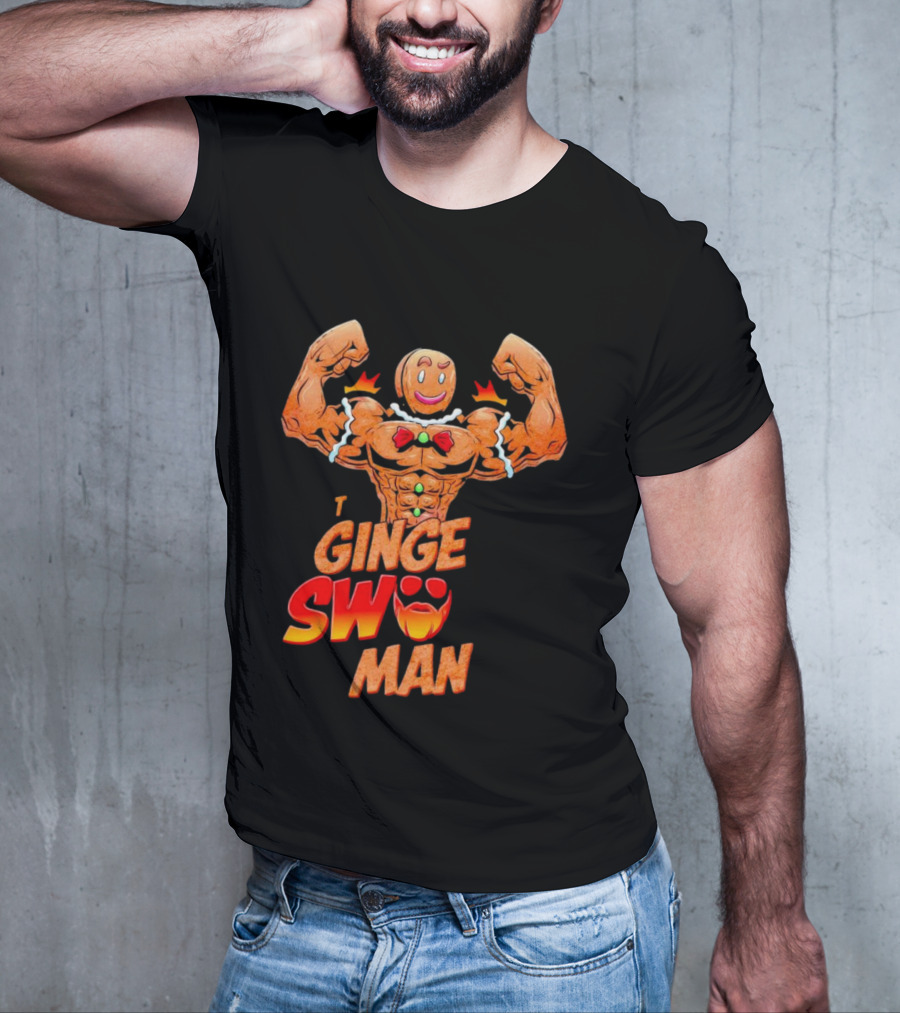 Ginger Swole Man Christmas Bodybuilding Gingerbread T-Shirt