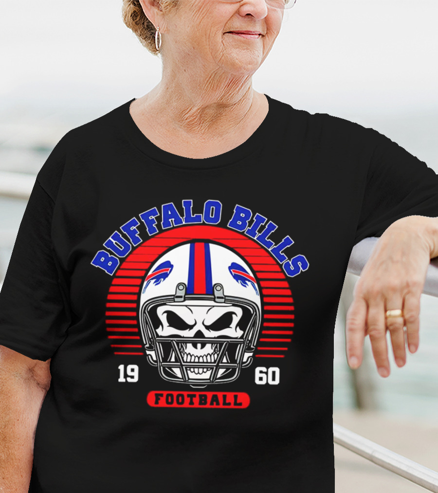 Buffalo Bills 1960 Skull Helmet Football T-Shirt