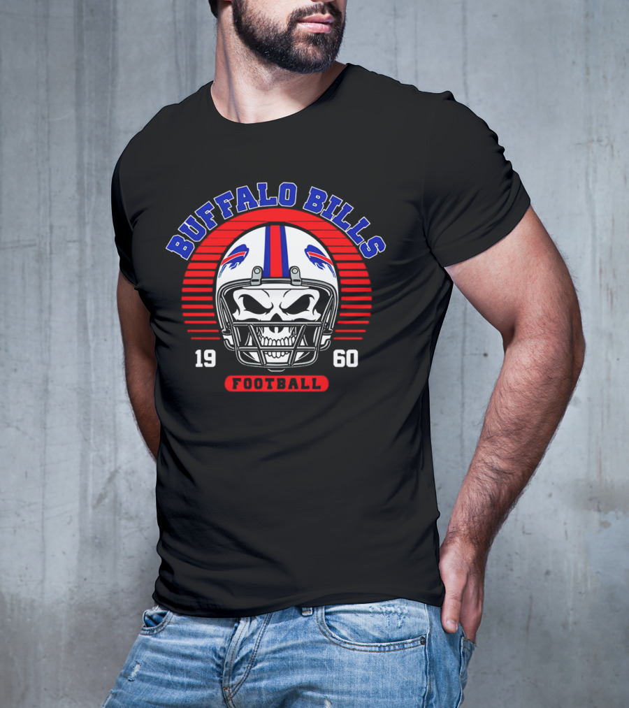Buffalo Bills 1960 Skull Helmet Football T-Shirt