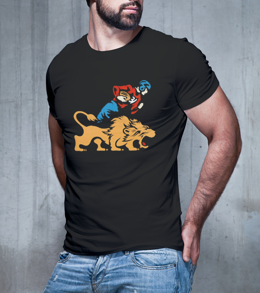 Detroit Lions Vintage Football Player And Lion Emblem This Story Is Just Beginning T-Shirt