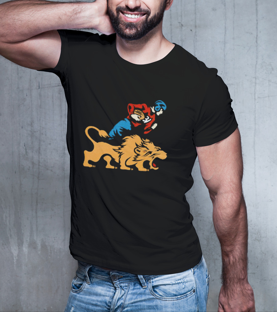 Detroit Lions Vintage Football Player And Lion Emblem This Story Is Just Beginning T-Shirt