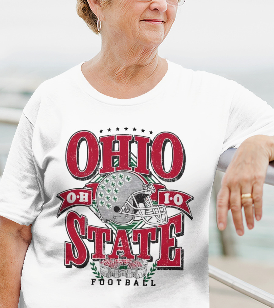 Ohio State Buckeyes Football Helmet Stadium Vintage T-Shirt
