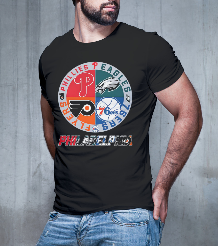 PHILADELPHIA Phillies Eagles 76ers Flyers T-Shirt