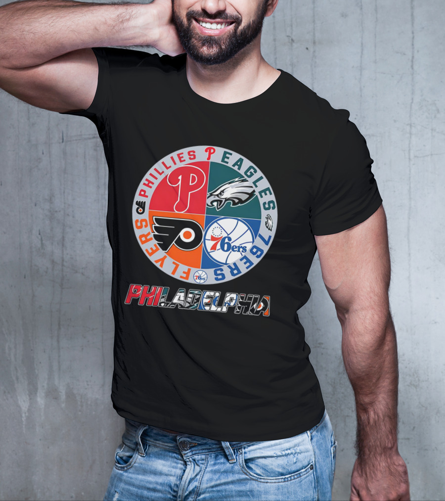 PHILADELPHIA Phillies Eagles 76ers Flyers T-Shirt