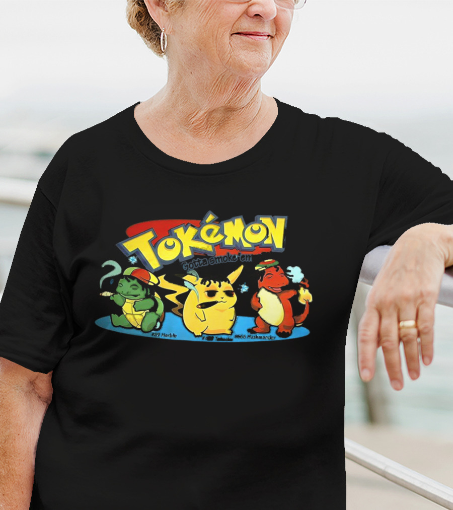 Tokemon Gotta Smoke 'Em All Herbachu Meowth 420 Hashmander T-Shirt
