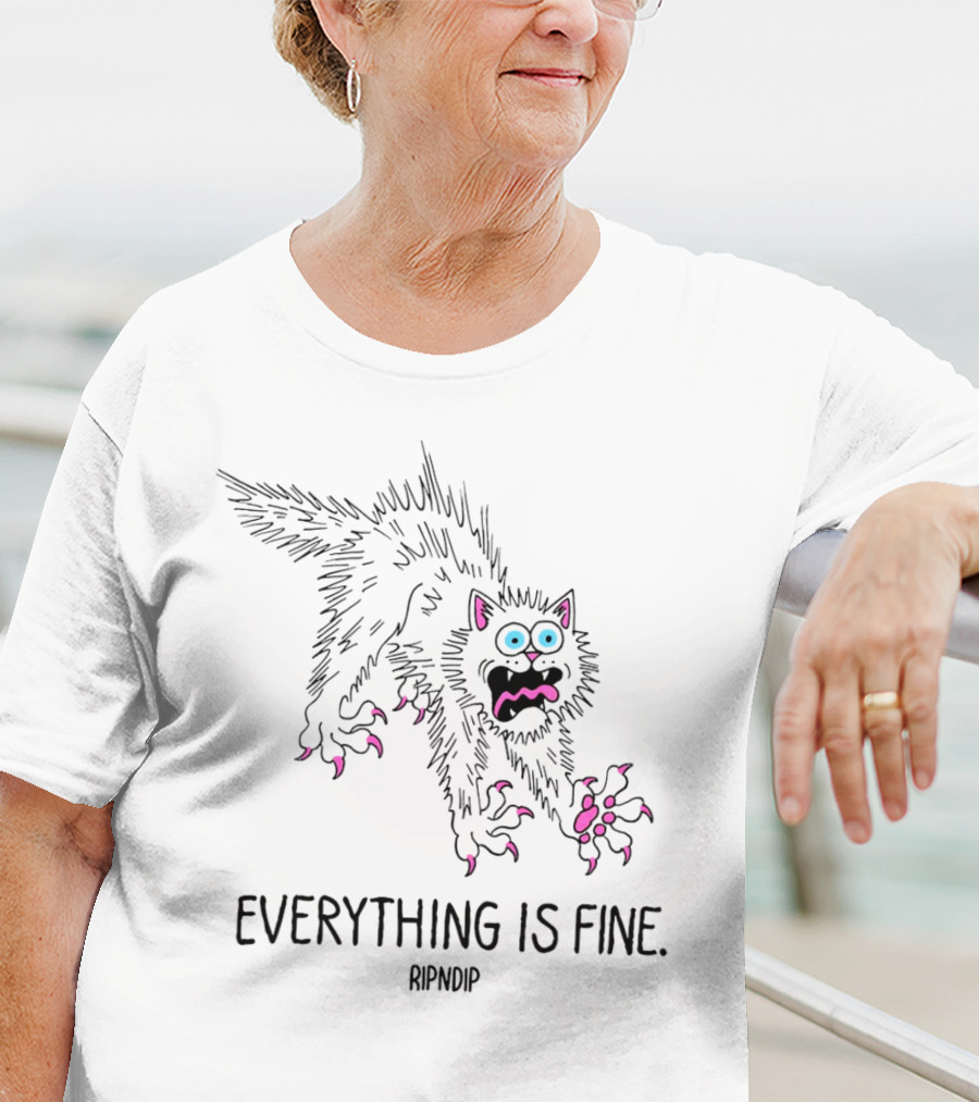 Ripndip Scary Cat Everything Is Fine T-Shirt