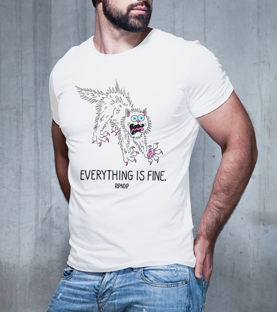 Ripndip Scary Cat Everything Is Fine T-Shirt