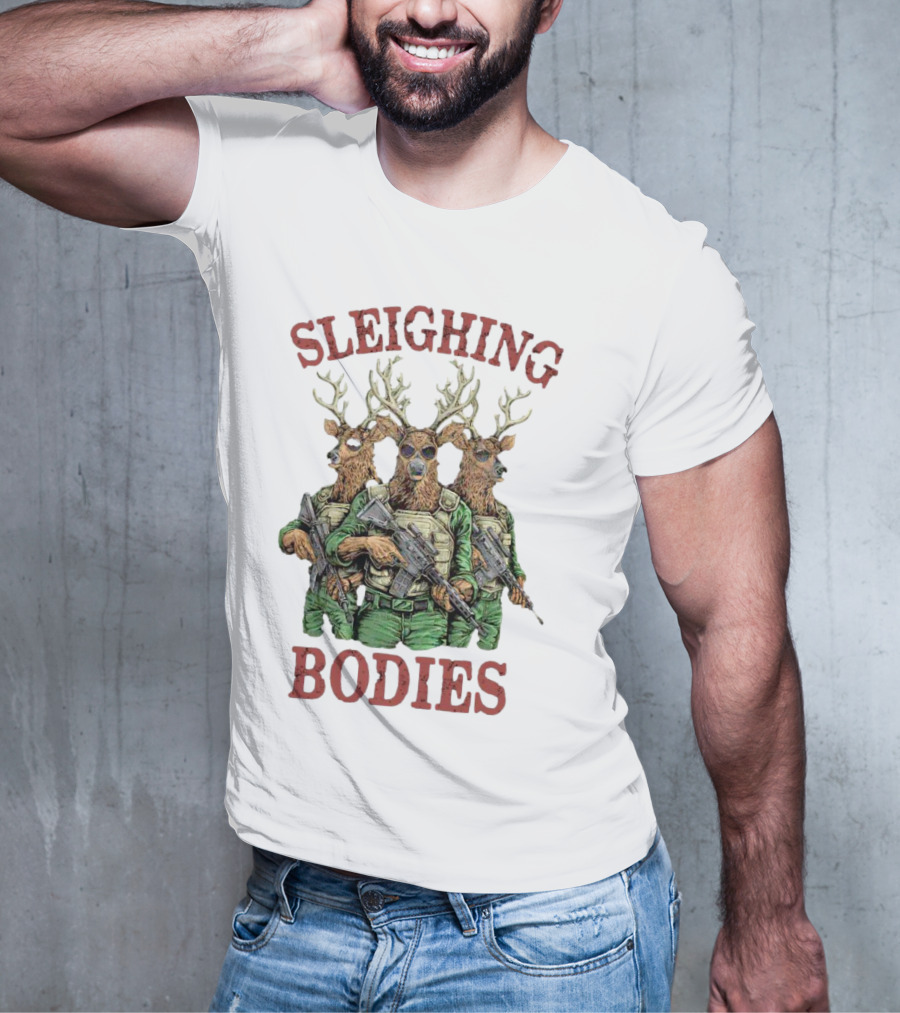 Sleighing Bodies Reindeer Soldiers T-Shirt