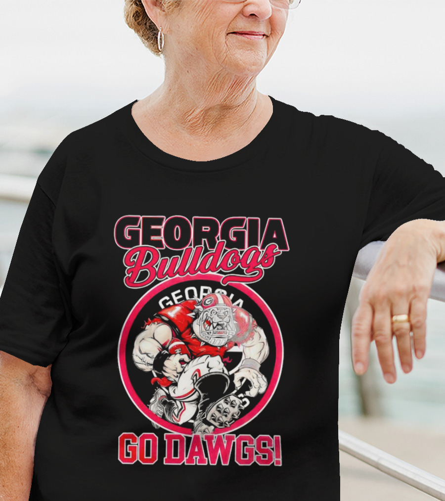 Georgia Bulldogs Go Dawgs UGA Aggressive Mascot T-Shirt