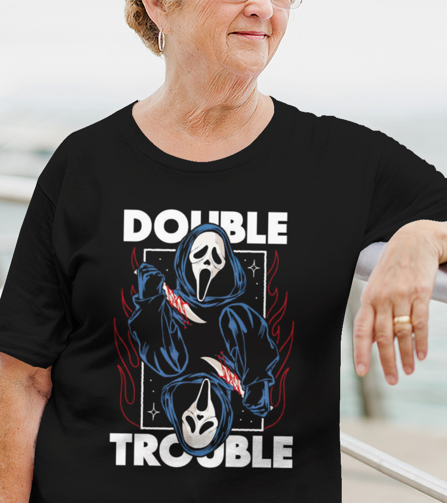 Double Trouble Ghostface Knife Reflection T-Shirt