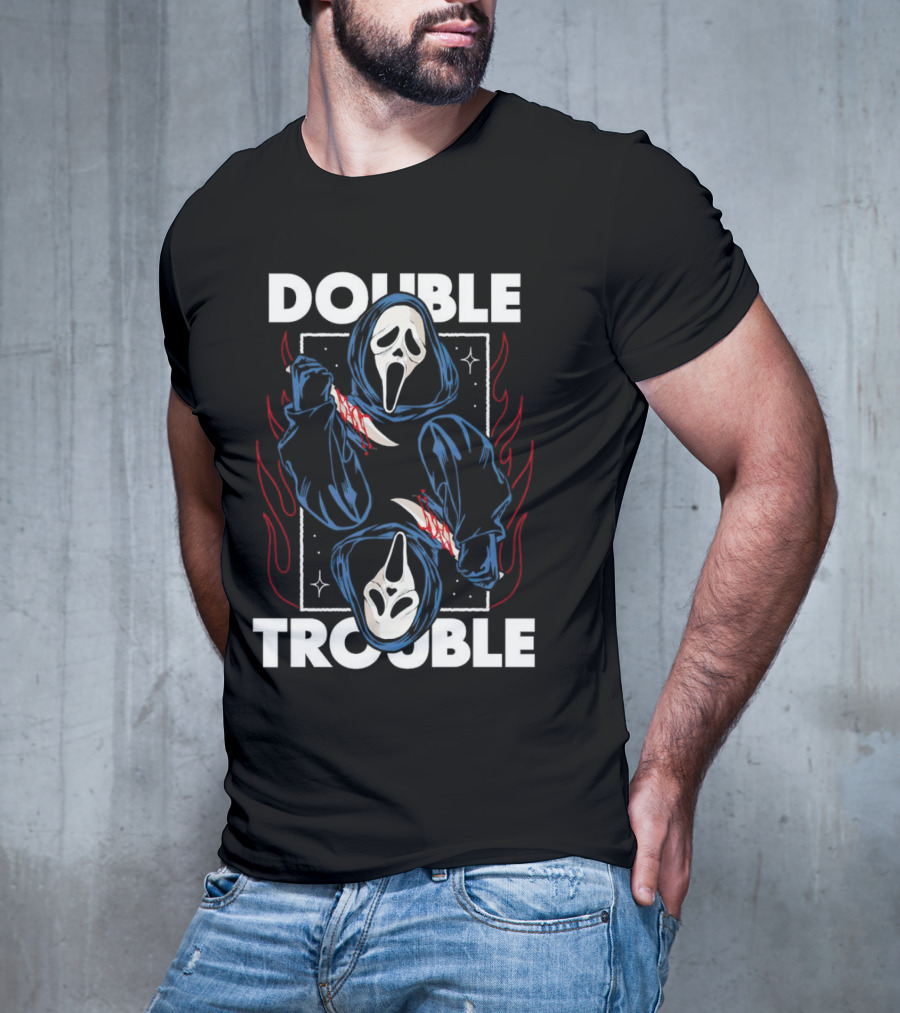 Double Trouble Ghostface Knife Reflection T-Shirt