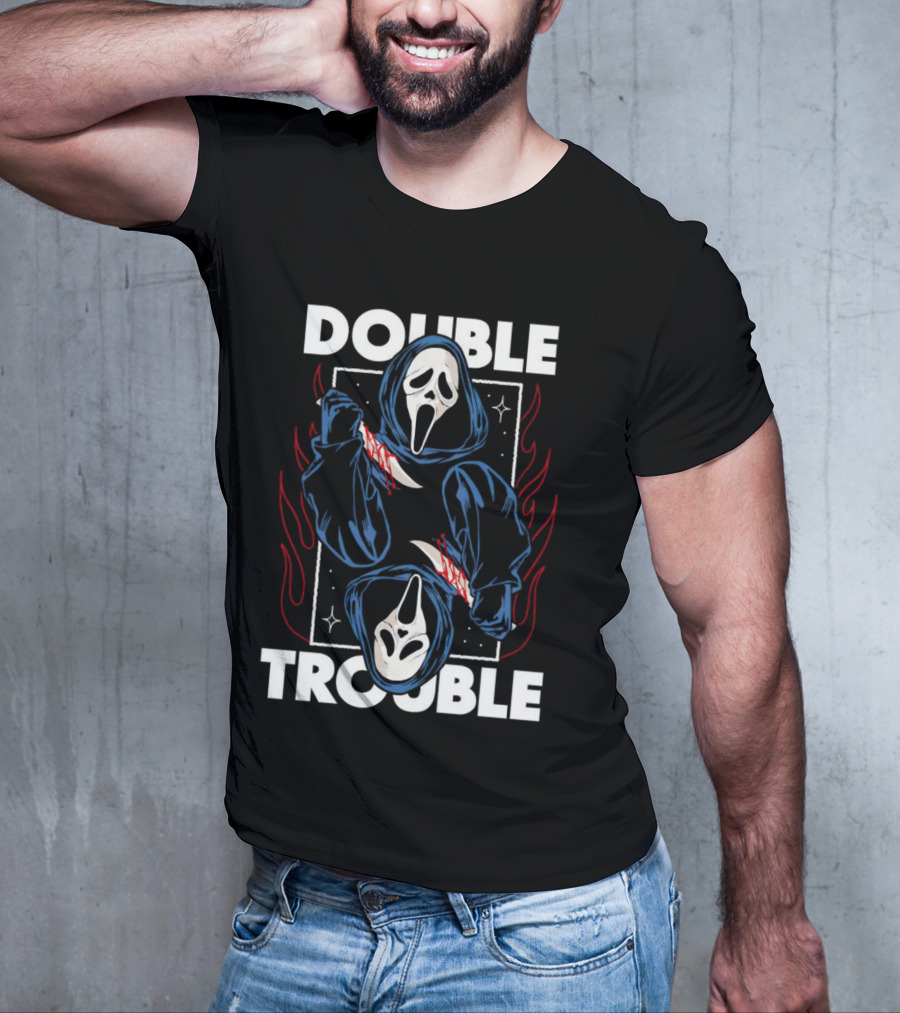 Double Trouble Ghostface Knife Reflection T-Shirt