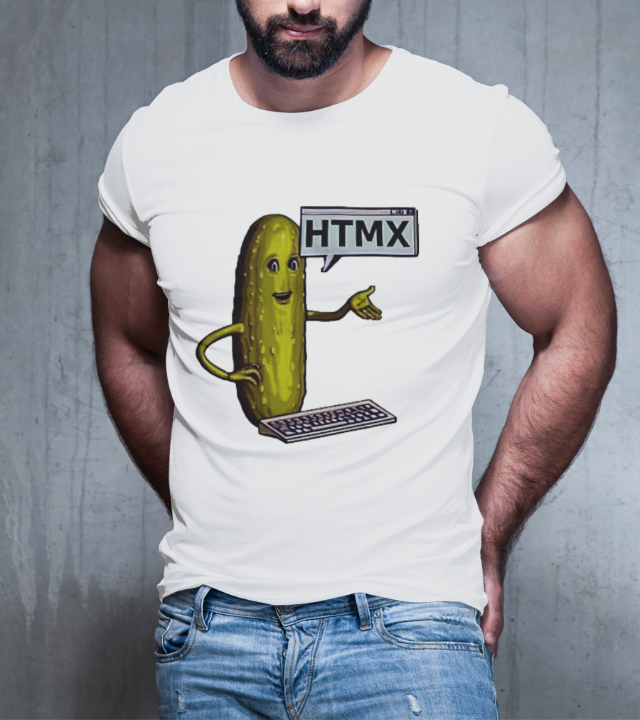 HTMX Keyboard Pickle T-Shirt