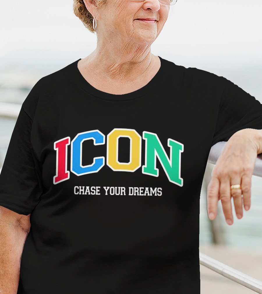 ICON Chase Your Dreams Multicolor Block Letters T-Shirt