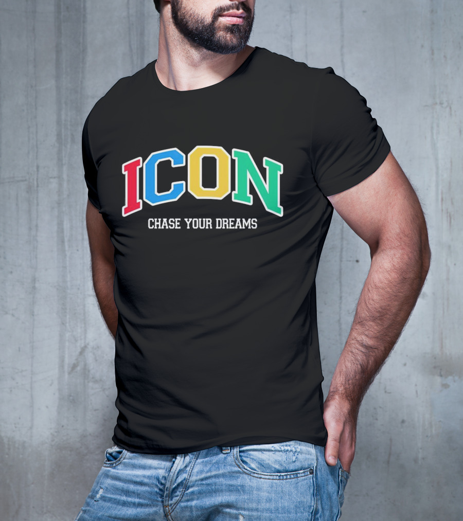 ICON Chase Your Dreams Multicolor Block Letters T-Shirt