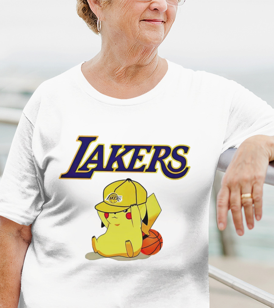 Lakers Pikachu Basketball Hat T-Shirt
