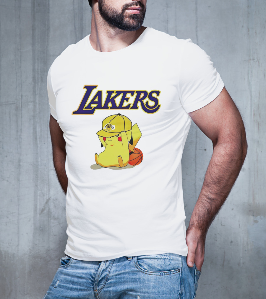 Lakers Pikachu Basketball Hat T-Shirt