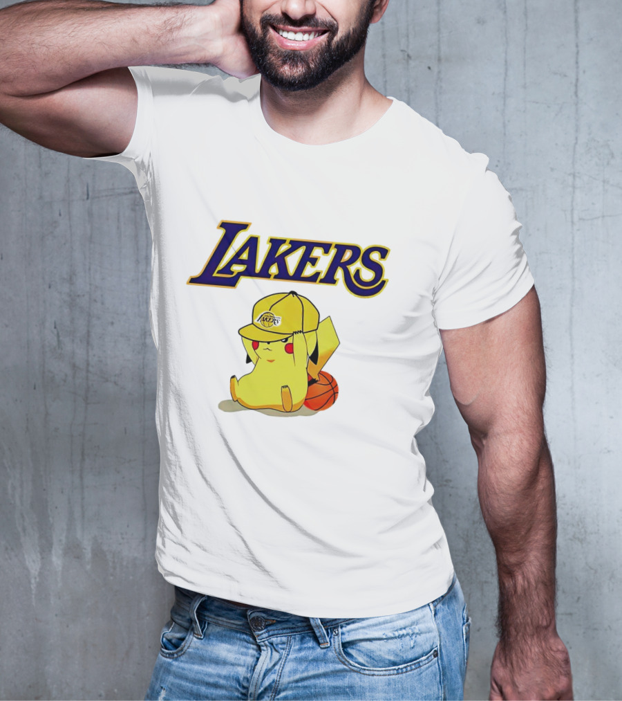 Lakers Pikachu Basketball Hat T-Shirt