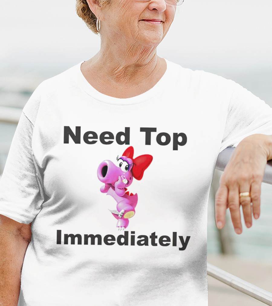 Need Top Immediately Bow Dinosaur Character T-Shirt