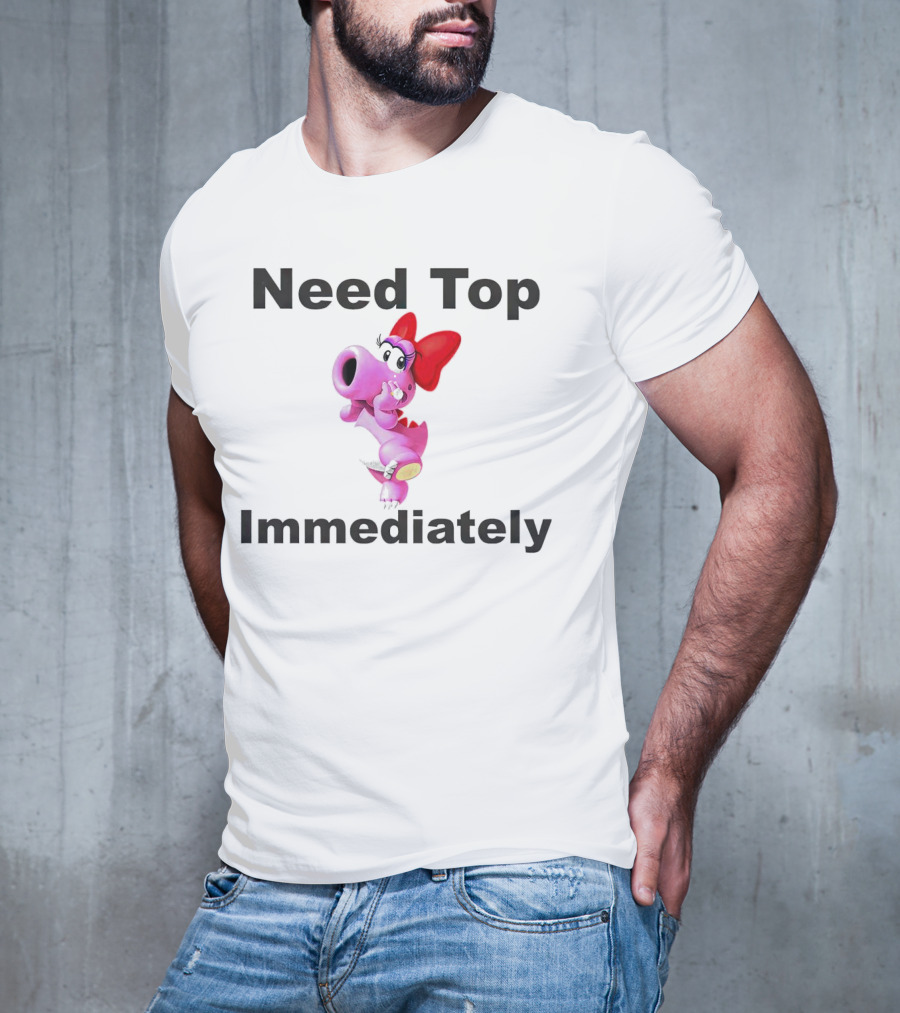 Need Top Immediately Bow Dinosaur Character T-Shirt