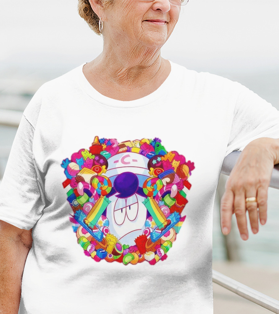 Pelo Overwhelming Sweet Candy Explosion Colorful Sweets Rainbow Lollipops T-Shirt