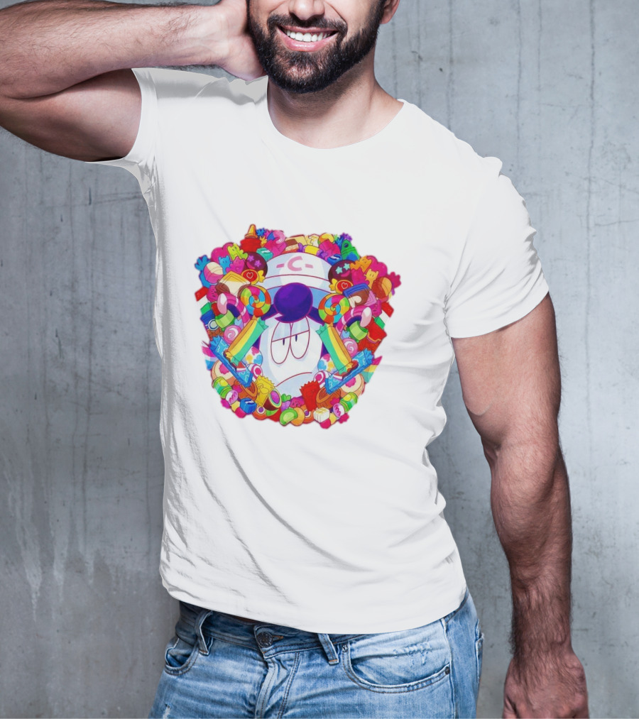 Pelo Overwhelming Sweet Candy Explosion Colorful Sweets Rainbow Lollipops T-Shirt