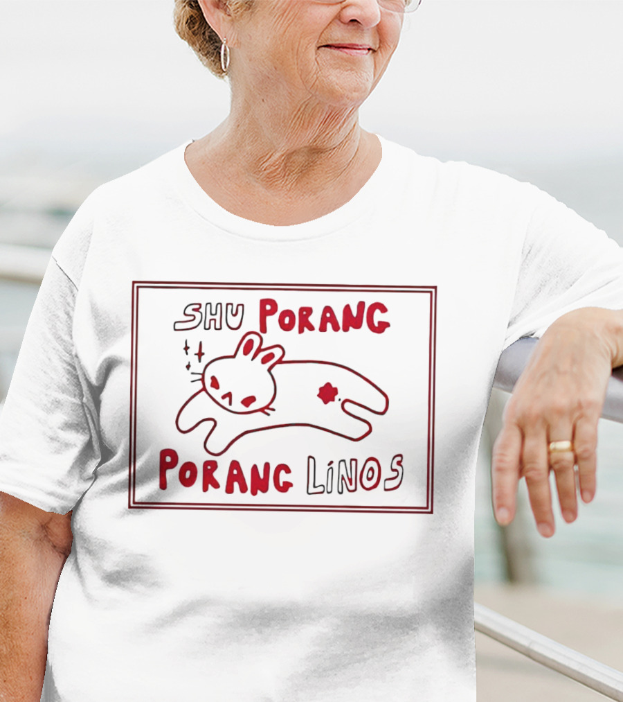 SHU Porang Porang Linos Cat Drawing T-Shirt