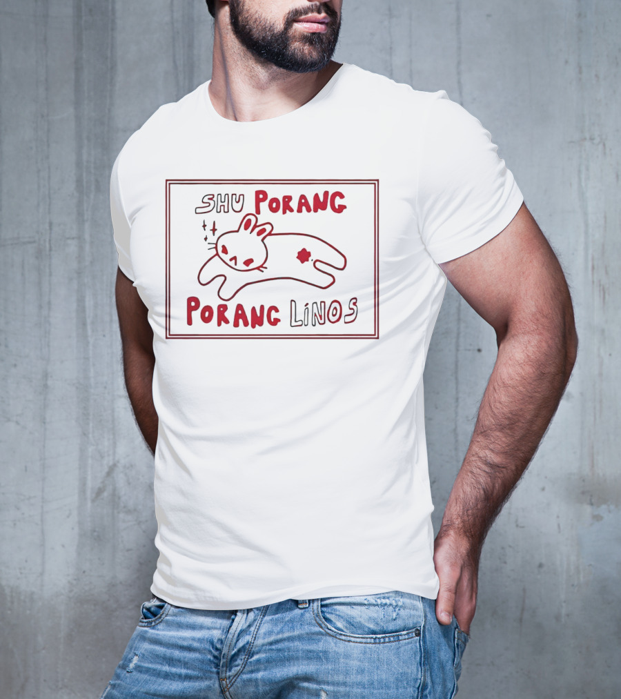 SHU Porang Porang Linos Cat Drawing T-Shirt