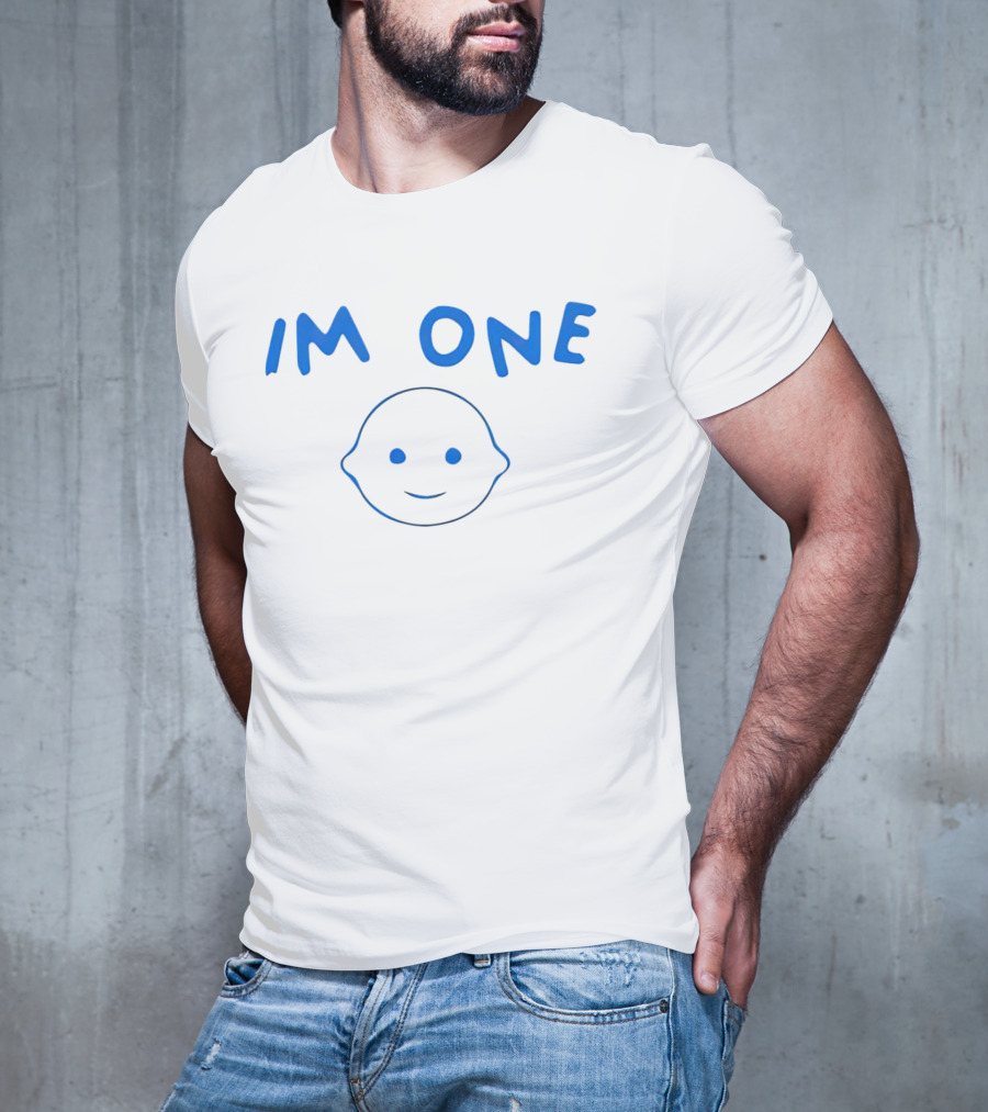 Sinjin Drowning I'm One Blue Smiley Face T-Shirt