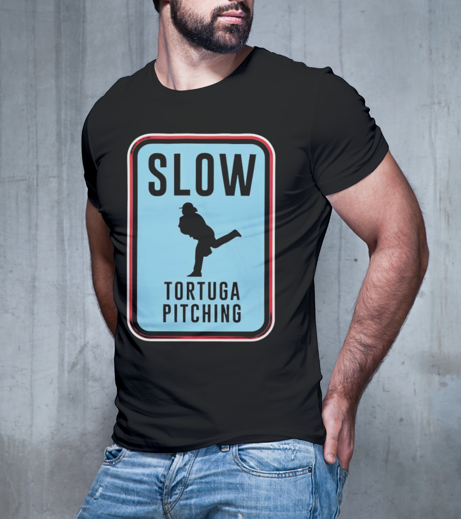 SLOW Tortuga Pitching Sign Baseball T-Shirt